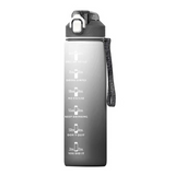 Gourde 1000 ml grande capacité facile à transporter matériau sûr étanche réutilisable adapté au fitness noir bouteille de sport