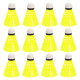 Volants 12 pièces durable nylon bonne flexibilité double rotule coupe-vent entraînement de badminton jaune volants de badminton