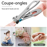 oupe-ongles 3PCS grande ouverture pointu acier inoxydable outils  manucure avec lime à ongles facile transporter manucure facile