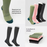 Bas de contention lot de 4 paires de différentes couleurs respirant et résistant pour sportive cyclisme chaussettes de compression
