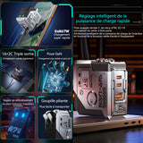 Mécha chargeur nitrure de gallium 67w rapide adaptateur de prise universel intelligent avec lumière LED interface USB et type-c