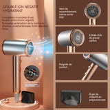 Seche cheveux professionnel ionique 1500w 3 modes de température seche-cheveux soins capillaires à lumière bleue aux ions négatifs