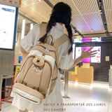 Sac à dos scolaire 38x30x14cm sac à dos sport vent américain camping doux étudiants campus grande capacité sac à dos frais cartable