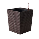 Pot de fleur 30 cm x 25 cm x 36 cm design moderne plastique de qualité supérieure vertical pot carré adapté pour balcon exterieur