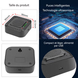 Répulsif à souris à ultrasons 9x9x3,2cm matériau ABS ignifuge large portée 8 réglages fréquence éloigne efficacement les animaux