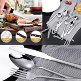 Ensemble de couverts 30 pcs acier inoxydable argent pour 5 personnes vaisselle comprend couteau cuillère fourchette avec boîte