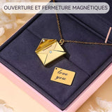 Collier Enveloppe Ouvrable Doré en acier inoxydable pour couples et amis élégant unique collier pour couple cadeaux de vacances