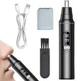 Tondeuse nez oreilles homme LED écran chargement USB avec nettoyer les brosses et les capuchons anti-poussière coffret hygiene nez
