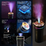 Humidificateur d'air 500mah USB 300ml 2 modes de brume angle réglable 2 effets de lumière diffuseur d'huiles avec 2 cotons-tiges