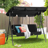 Auvent de Balançoire Noir Housse  remplacement pour Balançoire Housse de balançoire Balançoire de terrasse Siège de jardin Canopy