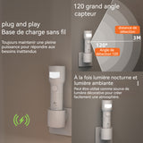 Lampe de poche multifonctionnelle 3 en 1 350mah avec fonction applique murale et veilleuse induction 120 degrés pour intérieure