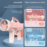 Machine à bulles 2pcs 2 en 1 machine à bulles à ventilateur machine à bulles électrique à 9 trous en forme de fusée jouets enfants