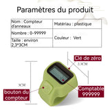 Mini compteur de main Bouton silencieux Grand écran numérique Comptage clair Design unique de l'anneau Vert Compteur numérique