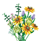Bouquet de blocs à assembler fleur artificielle unique tournesol arrangement créatif activité de bricolage pour adultes