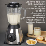 mixeur  800W  36dB 1.5L Moulin ménager multifonction Lames en acier de précision Corps en acier inoxydable 5 réglages ajustables