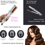Brosse lissante pour cheveux 2-en-1 utilisation humide et sèche trois niveaux de réglage de la température peigne à lisser argent