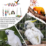 Jouets pour oiseaux 7 pcs suspendu jouet perruche pour les petites perruches pinsons des cages à oiseaux de petite jouets à mâcher