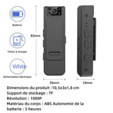 Noise reduction camera 1080p hd 90 degrés rotatable lentille hd avec clip arrière magnétique mini caméra corporelle vidéo portable