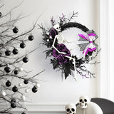 Couronne de crânes d'Halloween  34*43*11cm  Simulation de cadre de crâne  Couronne de vigne flétrie  Couronne de décoration