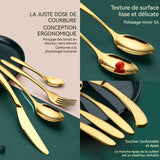 ouverts de table ensemble de 24 pièces coffret cadeau vaisselle en inox couteau fourchette et cuillère vaisselle cadeau de noël