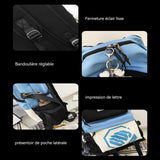 Sac à dos scolaire 47x32x12cm modèle d'étudiant de grande capacité sac à dos d'ordinateur à la mode tendance loisirs cartable