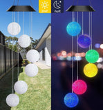 Lampe solaire carillons éoliens 78cm LED extérieur étanche lumières décoratives sphérique lumière ambiante guirlandes lumineuses