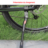 Outils pour vélo béquille simple en alliage d'aluminium réglable de 35 à 40 cm convient aux vélos 24 à 27,5 facile à installer