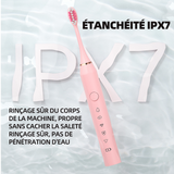Brosse à dents électrique ipx7 étanchéité 60 jours d'autonomie de la batterie rappel du niveau de la batterie minuterie de 2 minutes