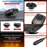 hauffage de voiture 13,3x5x7cm air froid et chaud rotatif à 360 degrés dégivrage et désembuage chauffage réchauffeur de voiture
