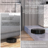 Robot aspirateur 3 en 1 forte puissance d'aspiration 3000Pa utilisation humide/sèche Nettoyage de 120 mètres carrés à la fois