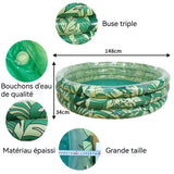 Piscine gonflable 148 cm de diamètre Piscine gonflable en PVC 34 cm de hauteur pour enfants piscine à sable avec fond à bulles épais