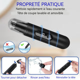 Tondeuse nez oreilles homme LED écran chargement USB avec nettoyer les brosses et les capuchons anti-poussière coffret hygiene nez