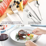 ouverts de Table Ménagère de 24 Couverts en Acier Inoxydable Haute Qualité pour 6 Personnes Comprend Couteau Fourchette Cuillère
