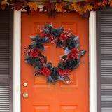 Suspension de porte Halloween 35*35cm Décoration araignée  Couronne suspendue effrayante  Convient à la décoration d'Halloween