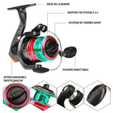 anne à péche 1.8m canne à peche telescopique ensemble canne à peche et moulinet ensemble de cannes à leurres sport peche rouge