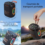 Enceinte bluetooth 6000mAh 25W IPX6 bluetooth 5.4 enceinte portable chaîne stéréo portable pour l'extérieur avec effet lumineux RGB