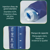 Bouteille d'eau en tpu 500ml 6x6x22,8cm pour randonnée/course à pied/vélo/camping avec échelle de mesure portable gourde sport
