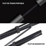 Filet de badminton 6.1m filet de tennis portable filet de badminton exterieur support de filet de badminton réglable et portable