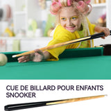 Queue de billard 90 cm Tête de 11,5 mm Bois blanc de haute qualité Club pour enfants Extrémité protégée en caoutchouc souple