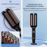 Brosse lissante pour cheveux 55W LCD écran 6 niveaux de réglage utilisation humide sèche peigne à lisser pour curling et lissage
