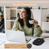 Dessous de verre 120x146mm 4 vitesses de réglage de la température affichage LED arrêt automatique après 8 heures verre chauffant