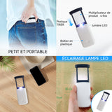 Loupe optique 2PCS loupe portable pliable et rétractable loupe lecture éclairage LED intégré pour la lecture les bijoux pièces