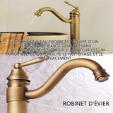 Robinet 35mm diamètre du siège de soupape robinet de lavabo salle de bain à domicile tube chaud et froid surface en cuivre antique