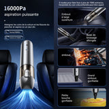 Mini aspirateur 4 niveaux de réglage de la longueur 16000Pa 100W vide main professionnel vide main sans fil puissant pour voiture