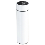 Gourde isotherme 450ml étanche acier inoxydable avec indicateur de température LED maintient au chaud pendant 6 à 12 heures blanc