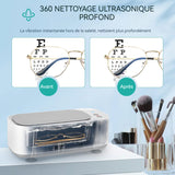 Nettoyeur à ultrasons 45 kHz 350ml 3 niveaux de minuterie nettoyage à 360 degrés ultrasonic cleaner nettoyeur ultrasons lunettes