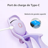 Recourbe-cils chauffant 230mah recourbe-cils électrique avec 3 niveaux de température réchauffement rapide recourbe cils chauffant