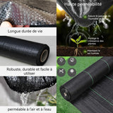 Geotextile 3x25m tissu de toile de paillage noire bache anti mauvaise herbe lutte antiparasitaire convient aux fermes de jardin