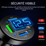 Transmetteur FM LED bluetooth FM de voiture charge rapide port 4 USB adaptateur bluetooth voiture chargeur voiture allume cigare