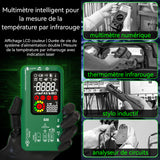 Multimètre numérique Haute précision écran couleur LCD Mesure de la température par infrarouge NVC Système d'alimentation double